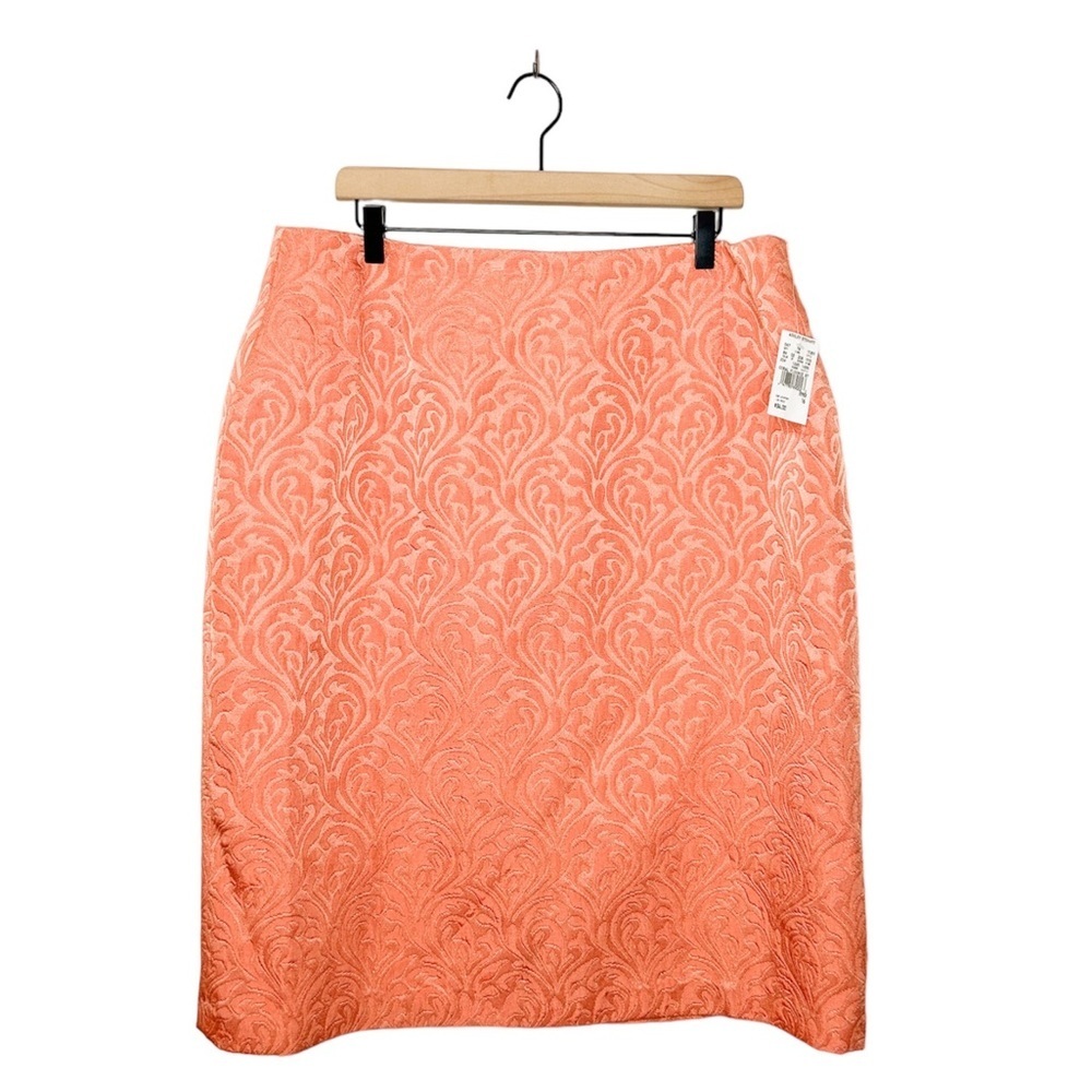 Ashley Stewart Coral Jacquard Pencil Skirt
